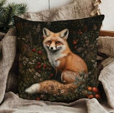 William Morris Fox and Floral Design Pillow Cover  18 x 18 0229