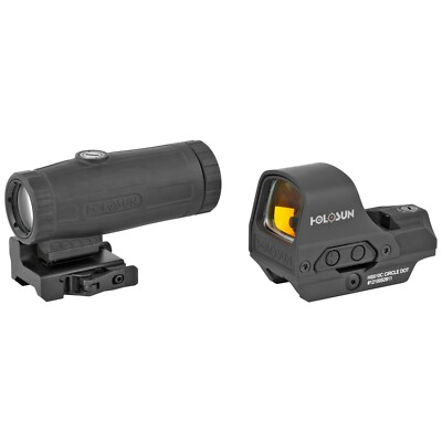 Holosun 510C & HM3X Aluminum Housing 3x Magnifier Combo Kit with Hard Case-Rifle