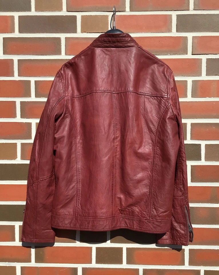 AUTARK Lederjacke Jacke Gr. XXL Rot Rotbraun Weinrot Leder Hoher NP Neuwertig - Bild 3 von 4