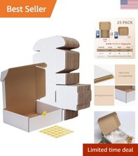 Quick Shipping Boxes Set of 25 - White Corrugated Cardboard - Easy Assembly