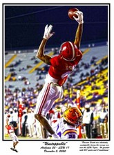 ALABAMA FOOTBALL UNSTOPPABLE DEVONTA SMITH vs LSU CATCH RIGGINS PRINT LARGE