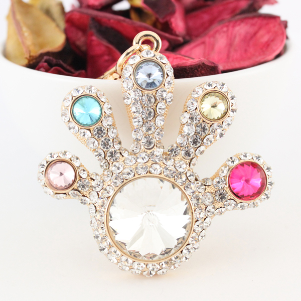 Crystal Rhinestone Keychain - High Heel Shoe Charm Purse Accessory With Artificial Pearls