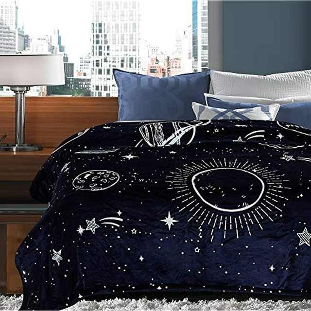 Solar System Galaxy Star Space Print Gift Throw Blanket ...