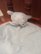 Angel Dear Blue Lamb Sheep Closed Sleepy Eyes Security Blanket Baby Lovey