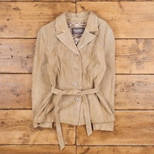 Vintage Wilsons Suede & Leather Leather Jacket M 90s 70s Style Belted Blazer