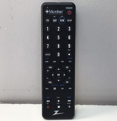 Genuine Zenith Universal Remote Control ZC300MB TV VCR DVD Control Tested Clean!