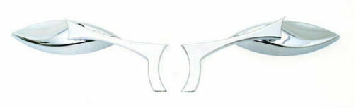 Chrome Billet two Mirrors Harley Davidson Custom Bike Metric Motorcycles 106 - Picture 3 of 3