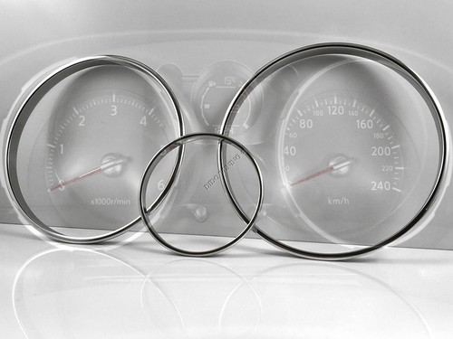 For Nissan Qashqai mk1 07-13 Dash Gauge Trim Dial Rings really Polished Alloy x3 - Picture 2 of 11