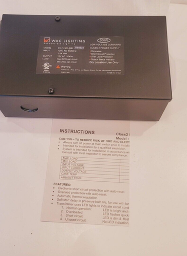 WAC Remote Elec Transformer 120V In/12V Out 300W Black EN-12300-RB2 New in Box - Picture 4 of 5