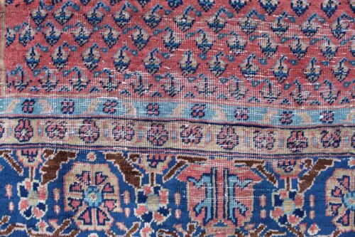 Vintage Worn Hand Made Traditional Oriental Wool Pink Blue Carpet 315x197cm - Picture 14 of 16