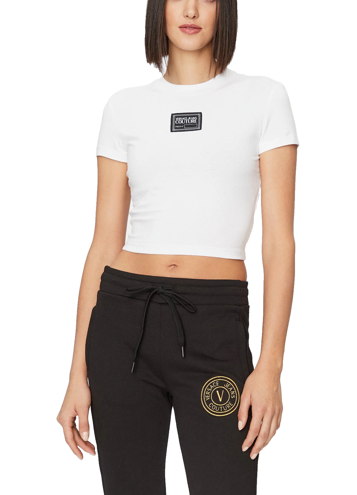 Versace Jeans Couture Crew Neck Logo Cropped Top T-shirt Blouse Retro Shirt 2XL