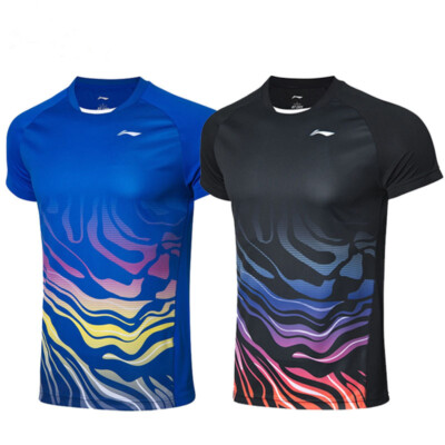 2019 New Li Ning Quick-drying men/'s Tops Table tennis clothes Tee shirts+shorts