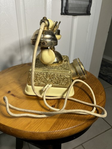 Vintage MCM Rotary Phone 1970's Original Cord Elegance French Cradle Series Gold - 第 4/7 張圖片