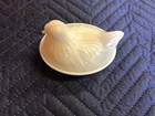 Vintage Milk Glass Rooster Hen on Nesting Candy Dish Pure White