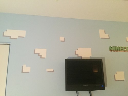 16 Blocky Cloud Mine Themed Decals for Ceilings or Walls - Peel and Stick - Picture 3 of 3