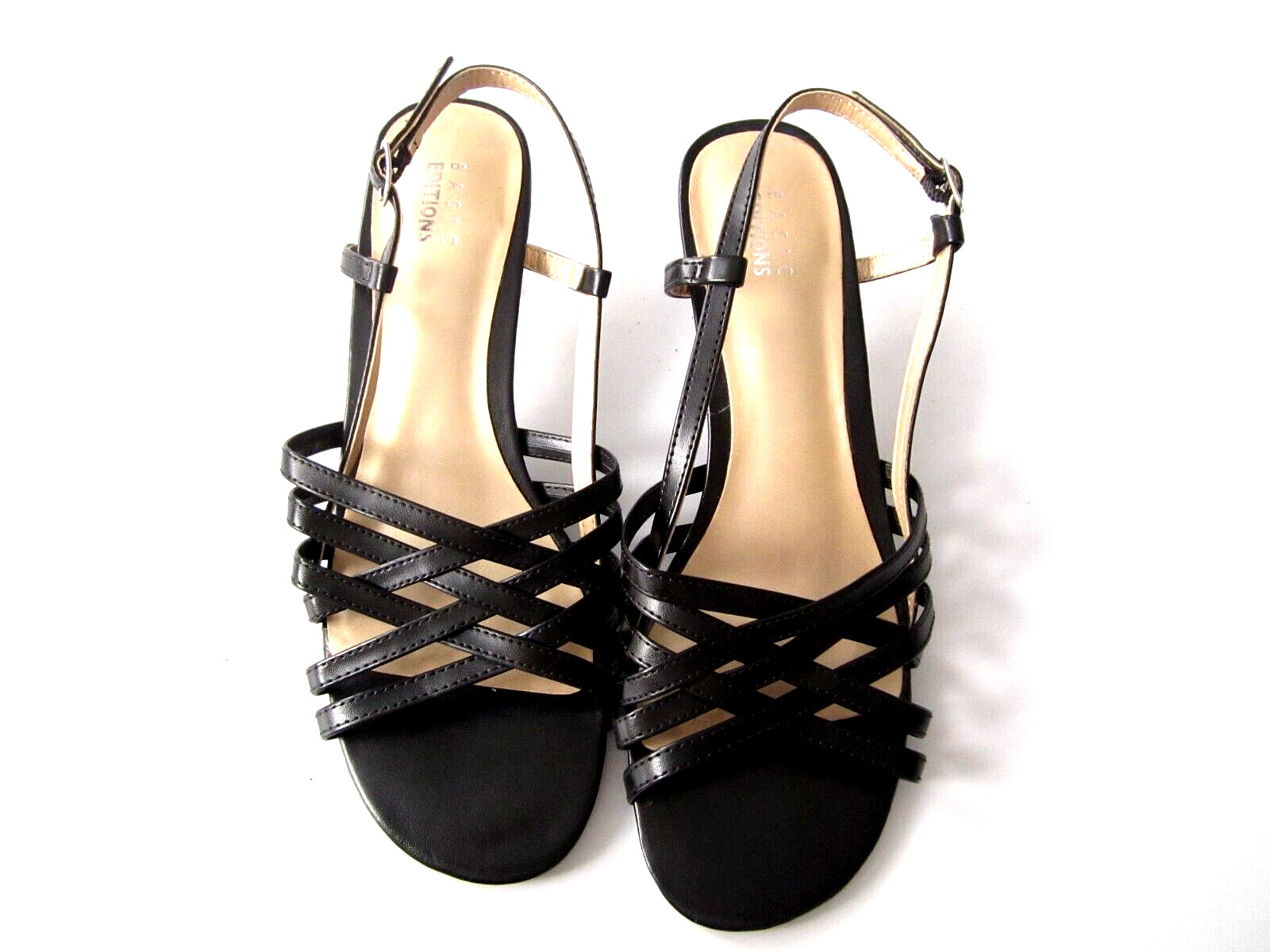 Basic Editions black Slingback  Sandal strappy Bu… - image 14