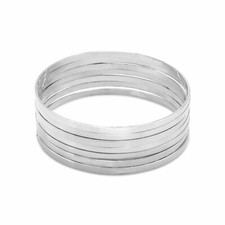Sterling Silver 7 8" Flat Bangle Bracelets