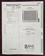 Sams Photofact 4890 Service Manual for Sharp 20F630, CU20F630
