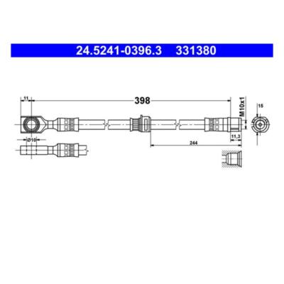 ATE Bremsschlauch 24.5279-0360.3 - 360mm Mit M10x1 Gewinde