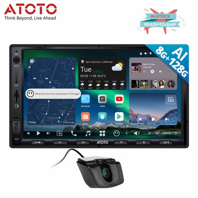 ATOTO X10 7'' 2 DIN ChatGPT Car Stereo GPS Radio Android 13 WiFi w/Front Camera