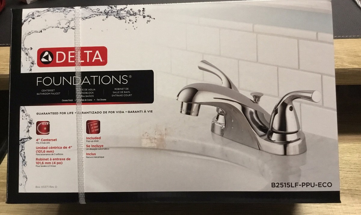 Delta Foundations 4” Centerset 2 Handle Bathroom Faucet, B2515LF