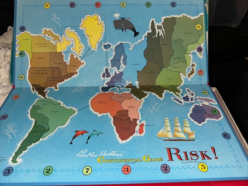 Vintage Risk Parker Brothers Continental Board Game 1968 Missing Cards - Picture 5 of 11