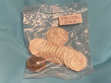 2022 50p PRIDE COINS - FULL SEALED BAG of 10 - UNOPEN BAG (20) BRITISH COINS.