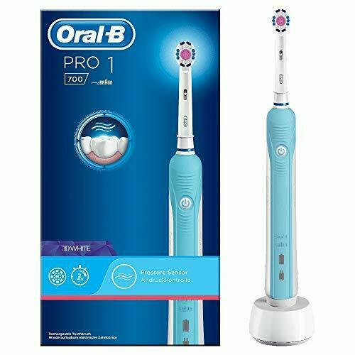 Bürste Rechts Zahn- Elektrisch Blau braun oral B Pro 1 700 3D Weiß/Neu - Bild 1 von 4