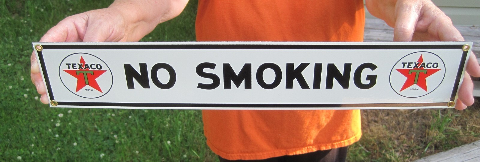 18" TEXACO NO SMOKING Porcelain Enamel Sign - Look at all of the photos ...
