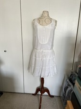 New Gap Women Silk & Cotton Sleeveless Midi A Line White Dress SZ XS