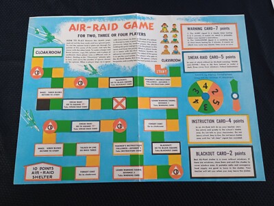 Vintage Air Raid War Paper Board Game | eBay