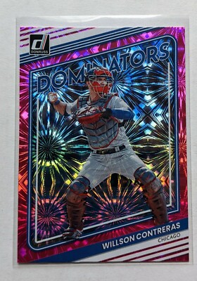 2022 Donruss Willson Contreras Dominators Pink Fireworks D-10 St Louis Cardinals