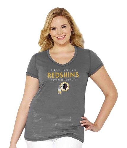SOAG NFL Womens Curvy V-Neck Short Sleeve Tee Shirt -Plus Sizes 1X-3X MOST TEAMS