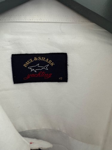 Paul Shark Yachting Blanco Hombre Camisa Grande Nueva Con Etiquetas Diseñador 100% Algodón - Imagen 4 de 14