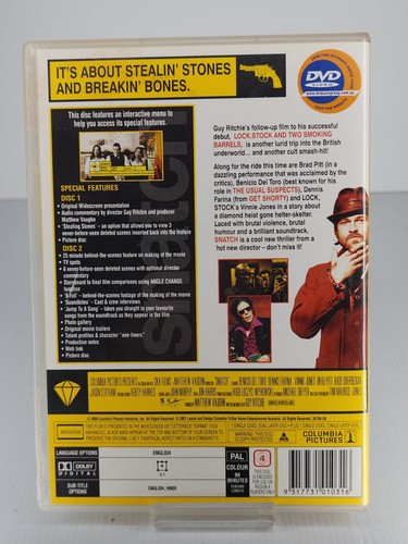 Snatch DVD Benicio Del Toro Dennis Farina Vinnie Jones Brad Pitt Jason Statham - Picture 2 of 2