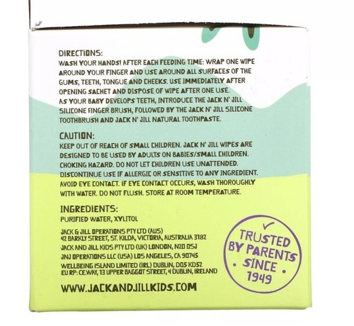 Natural Baby Gum & Tooth Wipes, 25 Individually Wrapped Wipes Ex 4/25+ B19 - Picture 2 of 3