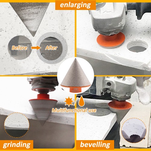 35mm Diamond Milling Chamfer Bit Bevling Shaping Grinding Tile Porcelain Marble - Picture 5 of 9