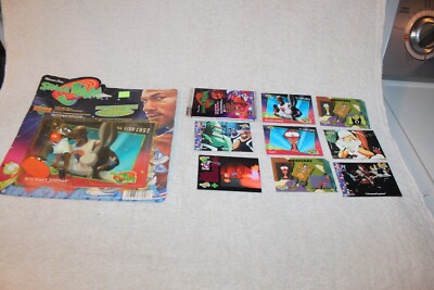 1996 Space Jam,  Michael Jordan Figurine card pack, commemorative card, OPENED.