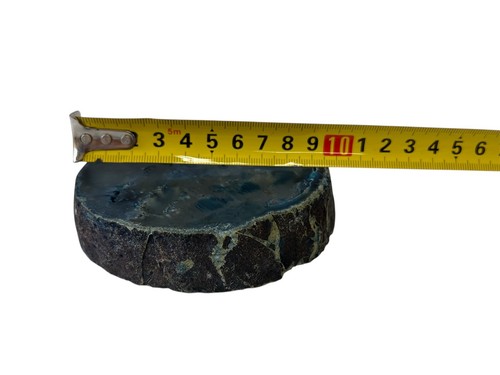 Vintage Modernariato 70 Fermacarte AGATA BLU del Brasile Porzione di Geode - Foto 7 di 10