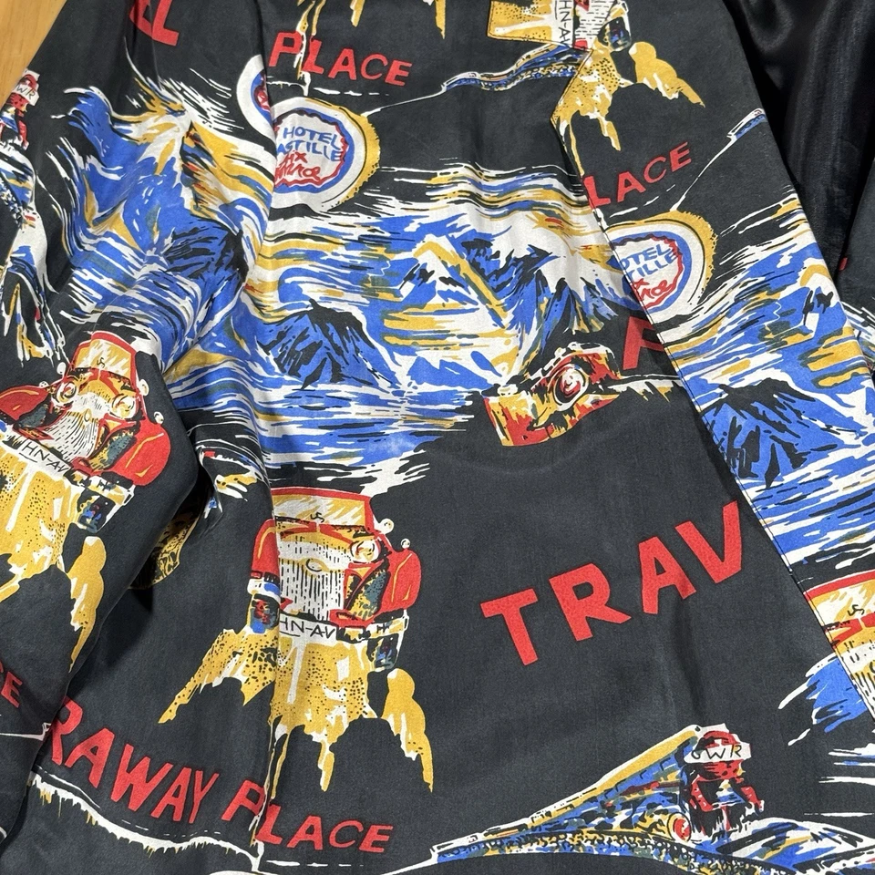 Vintage Carol Horn Workshop Faraway Travel Silk Blazer Womens Size Large - Image 3 of 4