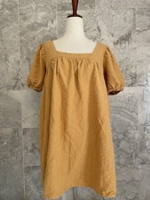 MNG Mustard Yellow Short Puff Sleeve Shift Dress 4