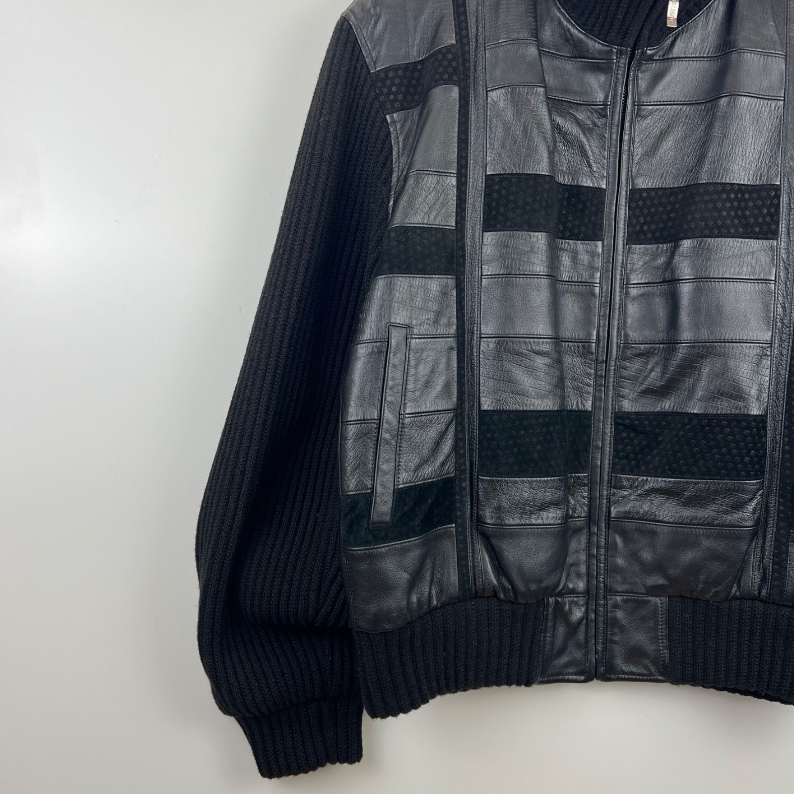 Balmain Paris Leather Patch Wool Jacket Black M 2… - image 3