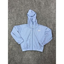 Reebok Girls Light Blue Mesh Full Zip Hoodie Active Jacket Size 4 4T