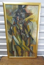 Robert Gilmore Oil Painting Mid Century Abstract Cubist Cubism Geometric