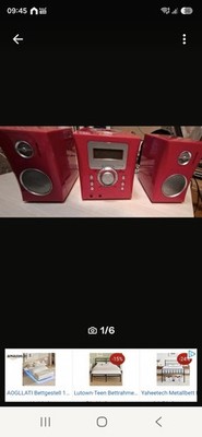 Philips MC-50 Kompakt-Stereoanlage rot CD-R/RW AM/FM Line-In Kopfhörer LS