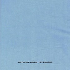 Premium Solid Light Blue Quilting 100 Cotton Fabric by the Yard   44" Wide