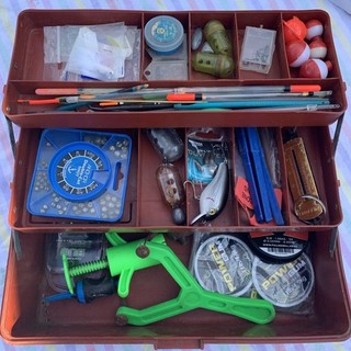 Small Tackle Box with Bait Floats and Fishing Accessories