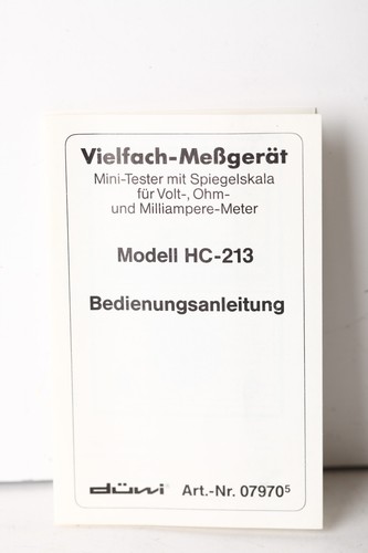 Märklin H0 Manual para medidor múltiple düwi modelo HC-213 (355821) | Condition: Gut