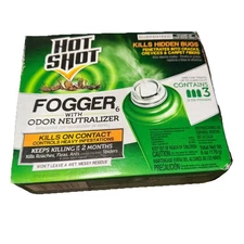 Hot Shot Fogger 6 with Odor Neutralizer - 3 Count, 2 oz. Effective Pest Control