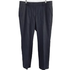 Brooks Brothers 346 Lucia Fit Slim Fit Trousers Wool Navy Blue Pleated Front 12